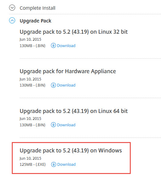 Citrix Command Center Upgrade Pack